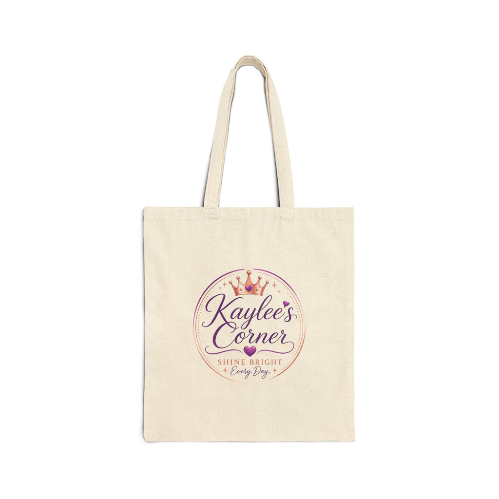 Kaylee’s Corner Canvas Tote Bag — Cute Crown Logo Market Grocery Bag