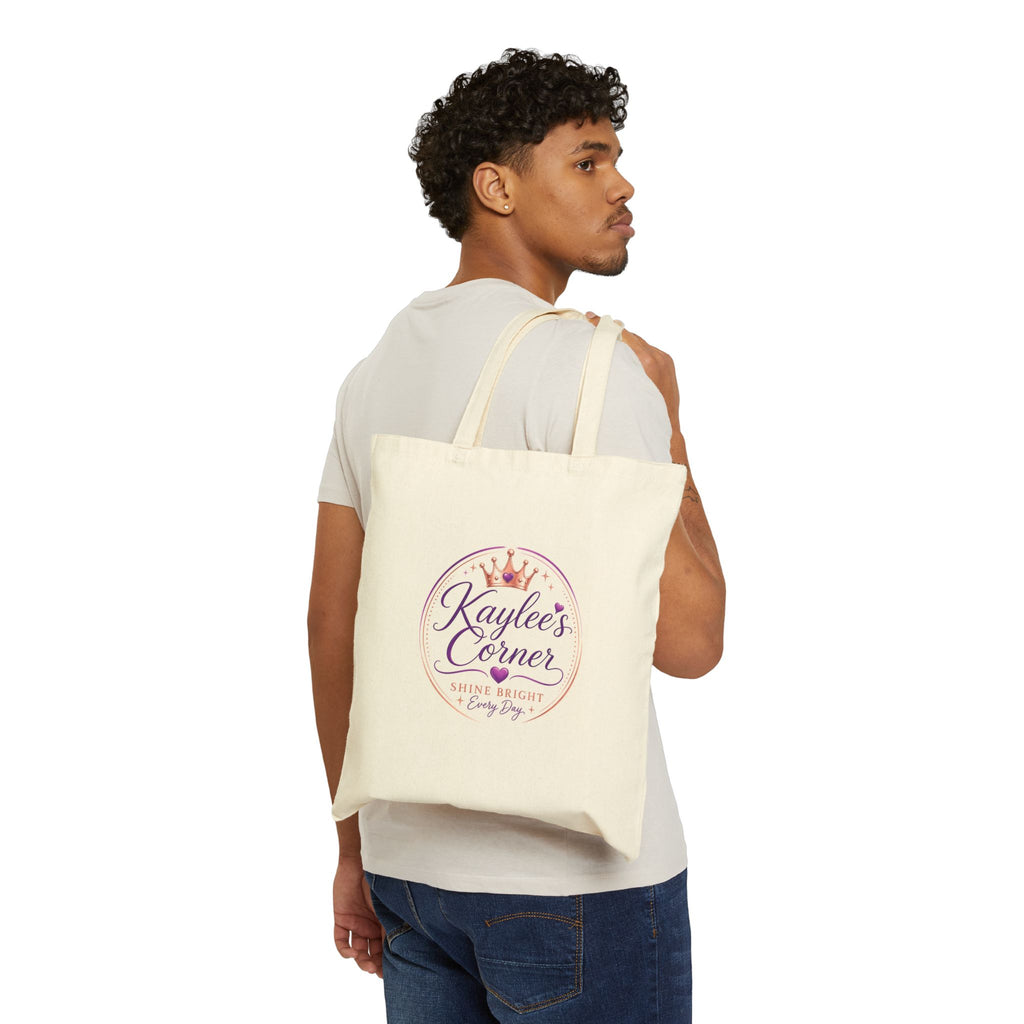 Kaylee’s Corner Canvas Tote Bag — Cute Crown Logo Market Grocery Bag
